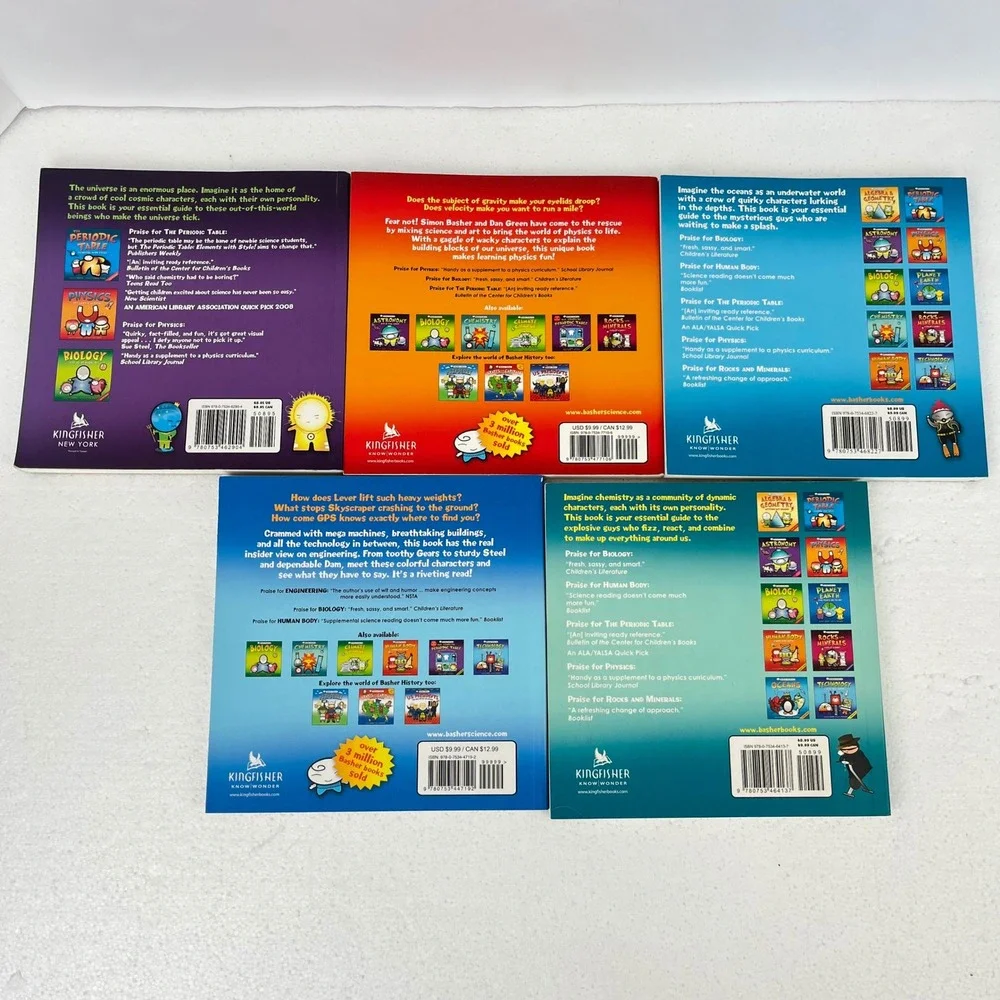Basher Science STEM Book Set Astronomy Physics Oceans Engineering Chemistry 5pk
